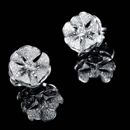 BGL-350785-OR857273 fan-shaped windmill fully inlaid small fan earrings
