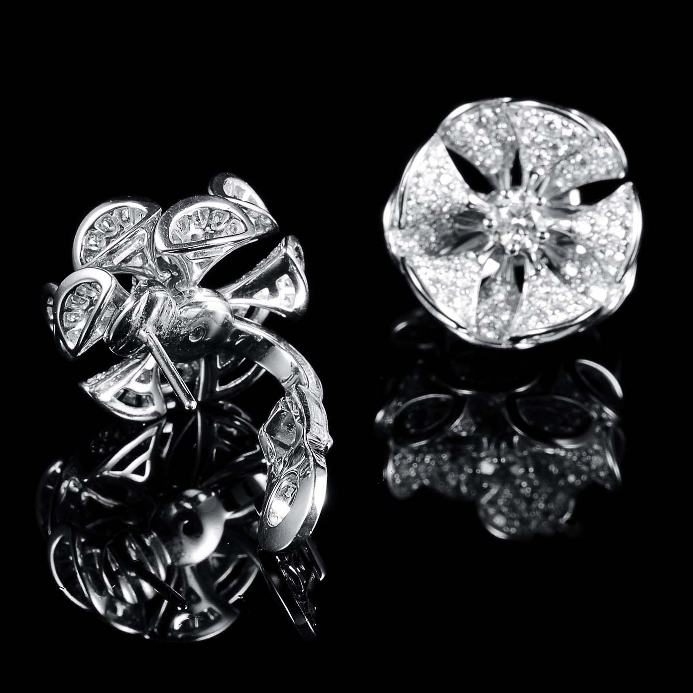 BGL-350785-OR857273 fan-shaped windmill fully inlaid small fan earrings