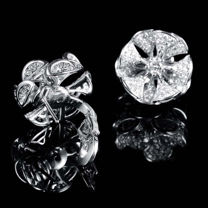 BGL-350785-OR857273 fan-shaped windmill fully inlaid small fan earrings