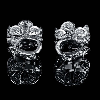 BGL-350785-OR857273 fan-shaped windmill fully inlaid small fan earrings
