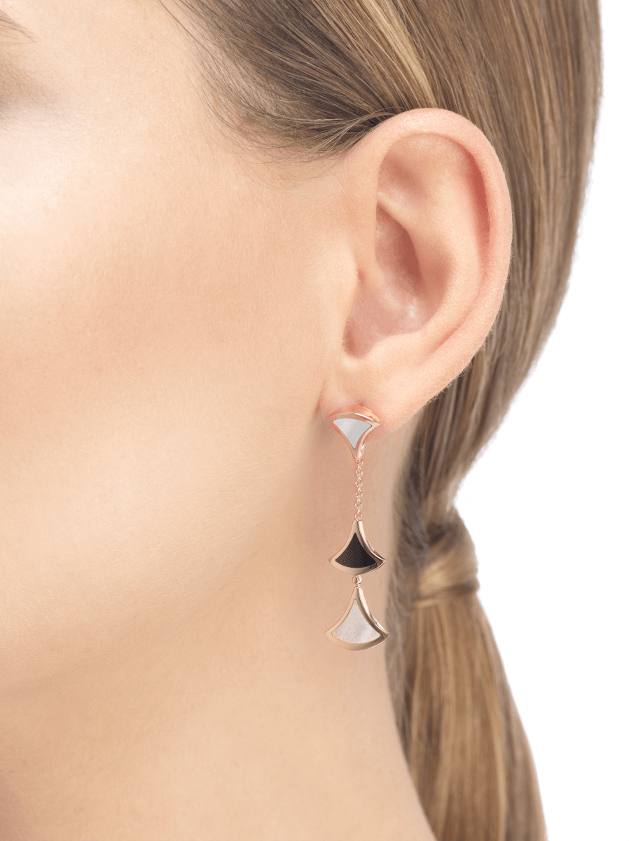 BGL-350260-OR857051 Three fan-shaped light gold agate fan earrings