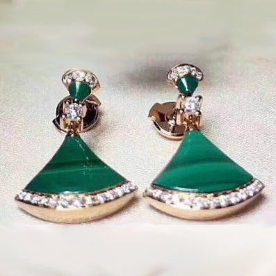 BGL-OR734472 fan-shaped agate double fan-shaped earrings fan skirt earrings