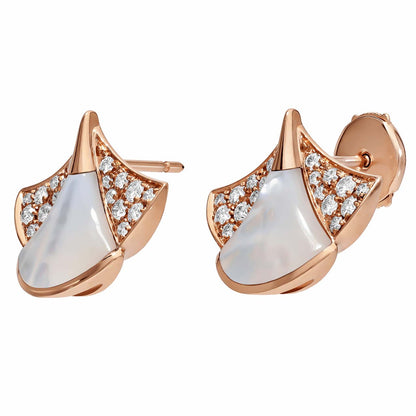 BGL-350483-OR857103 guest version single fan-shaped white shell skirt earrings fan earrings