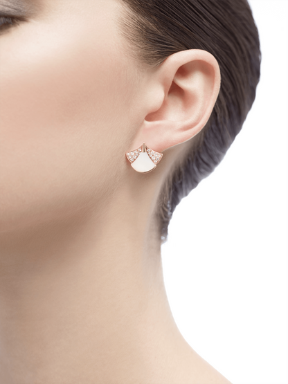 BGL-350483-OR857103 guest version single fan-shaped white shell skirt earrings fan earrings