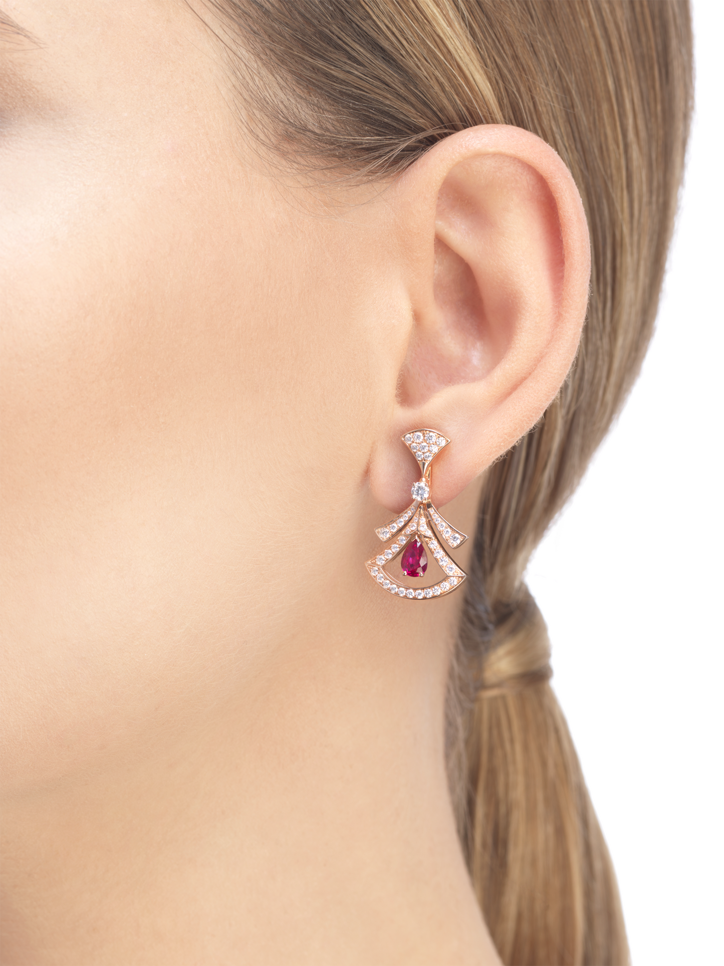 BGL-OR858677-356954 hollow fan-shaped colorful treasure ear clip fan skirt earrings