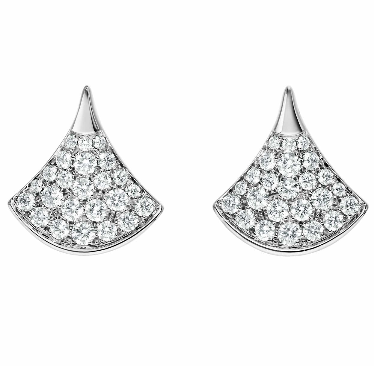 BGL-352602-OR857536 guest version single sector full diamond fan earrings skirt earrings