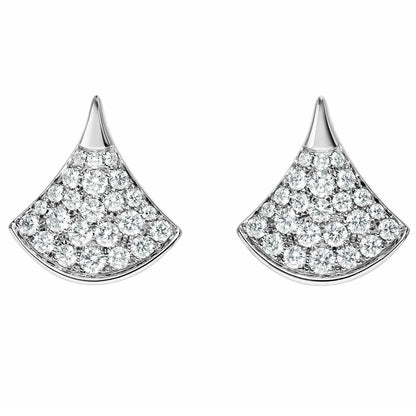 BGL-352602-OR857536 guest version single sector full diamond fan earrings skirt earrings