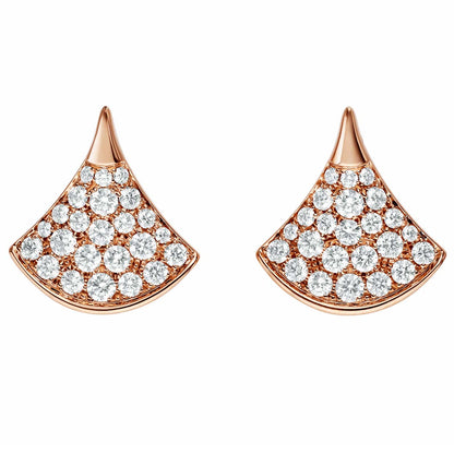 BGL-352602-OR857536 guest version single sector full diamond fan earrings skirt earrings