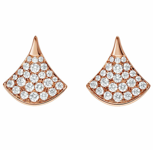 BGL-352602-OR857536 guest version single sector full diamond fan earrings skirt earrings