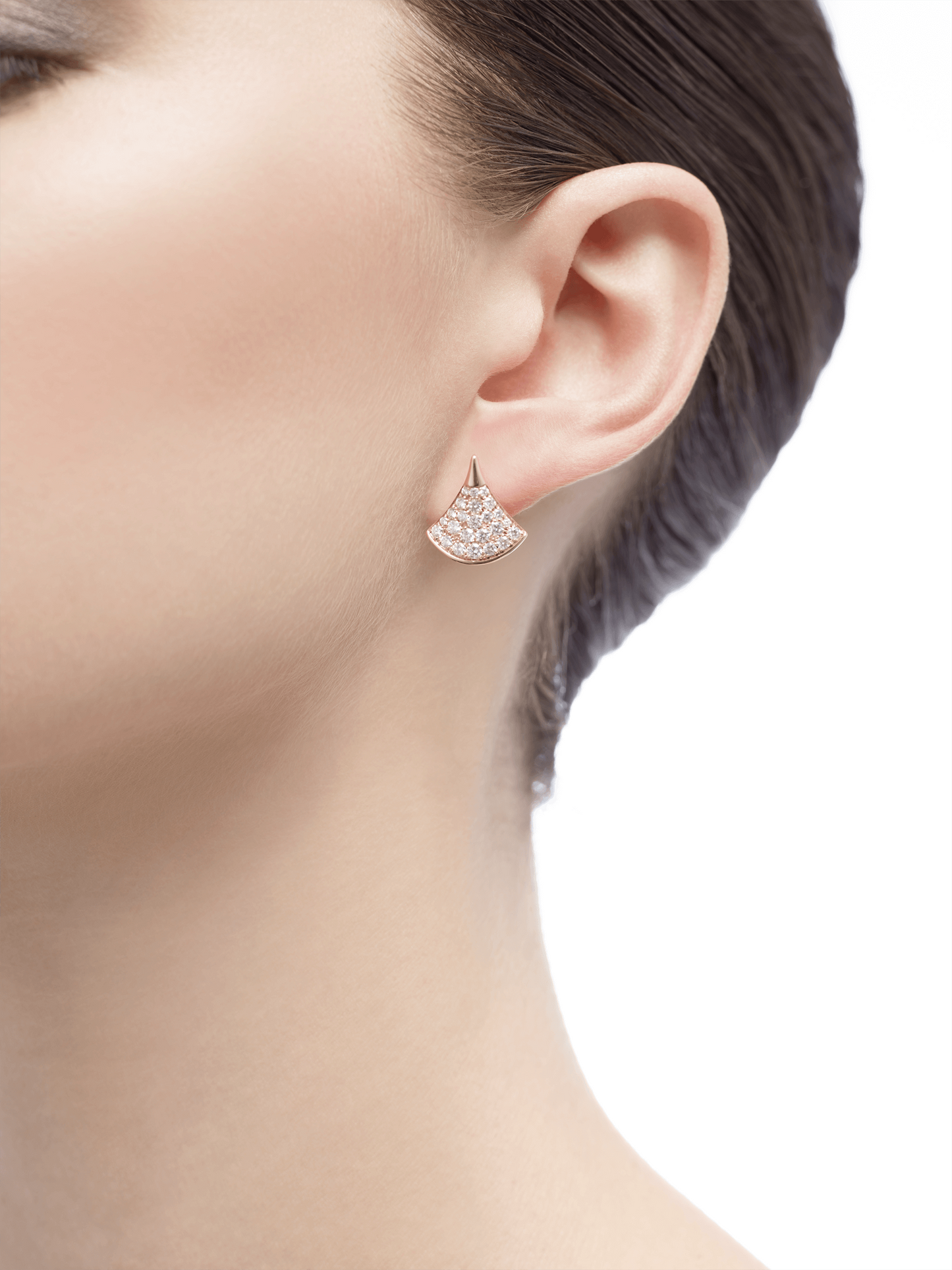 BGL-352602-OR857536 guest version single sector full diamond fan earrings skirt earrings