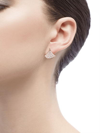 BGL-352602-OR857536 guest version single sector full diamond fan earrings skirt earrings