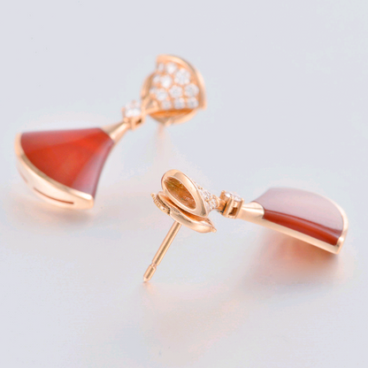 BGL-350853-OR857320 guest version double fan-shaped half-diamond fan skirt earrings