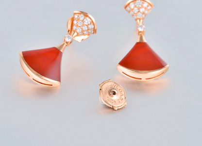 BGL-350853-OR857320 guest version double fan-shaped half-diamond fan skirt earrings