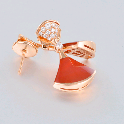BGL-350853-OR857320 guest version double fan-shaped half-diamond fan skirt earrings