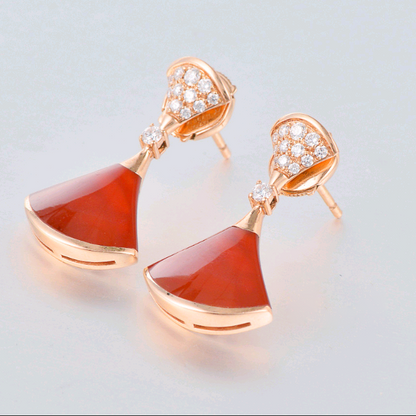 BGL-350853-OR857320 guest version double fan-shaped half-diamond fan skirt earrings