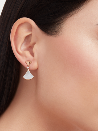 BGL-350740-OR857283 guest version double fan-shaped white shell earrings fan skirt earrings