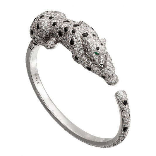KDY-H6019717 diamond full body leopard open bracelet