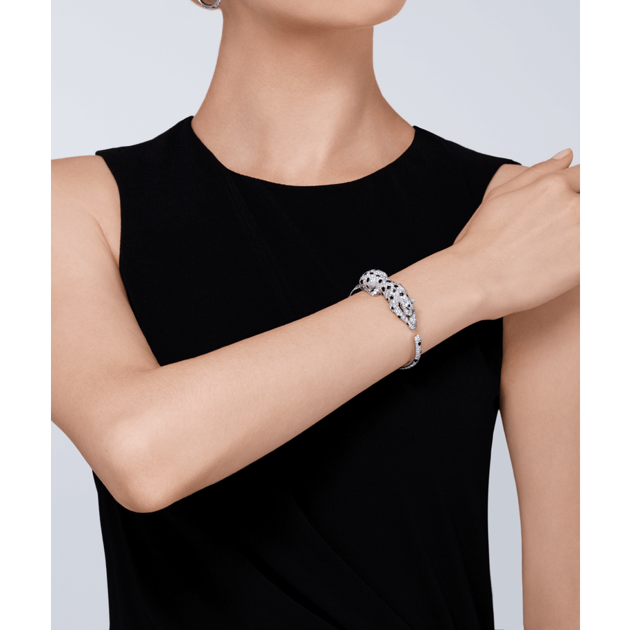 KDY-H6019717 diamond full body leopard open bracelet