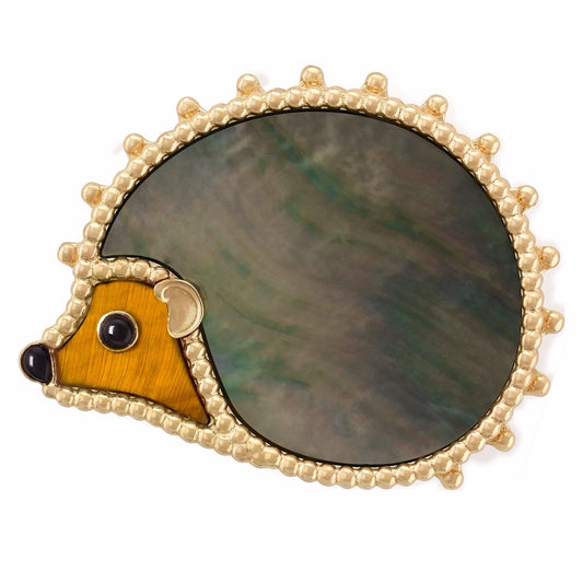 VCARP2AZ00 beaded hedgehog brooch
