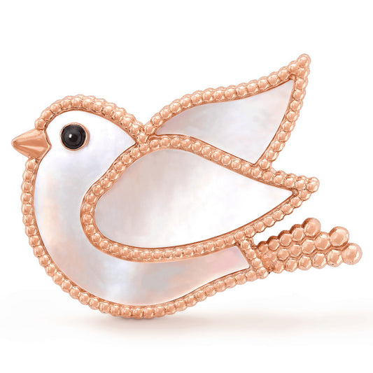 VCARP2AR00 beaded pigeon brooch