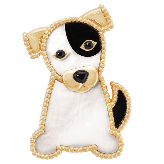 VCARP2AU00 beaded dog brooch