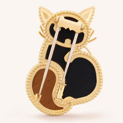 VCARP7UM00 beaded civet cat brooch