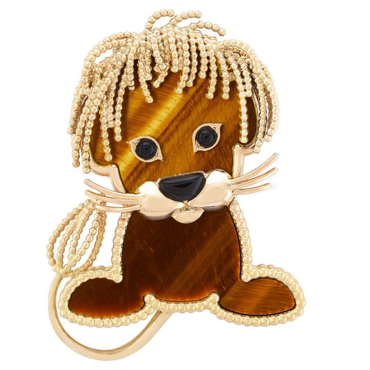 VCARP2AQ00 lion bead brooch