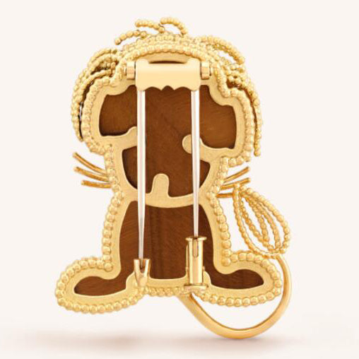 VCARP2AQ00 lion bead brooch