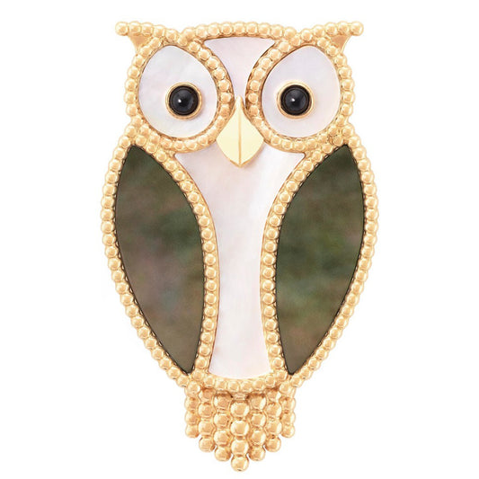 VCARP2AV00 beaded owl brooch