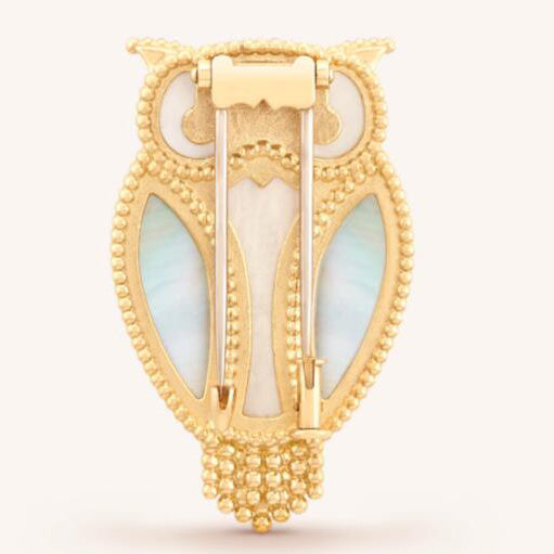 VCARP2AV00 beaded owl brooch