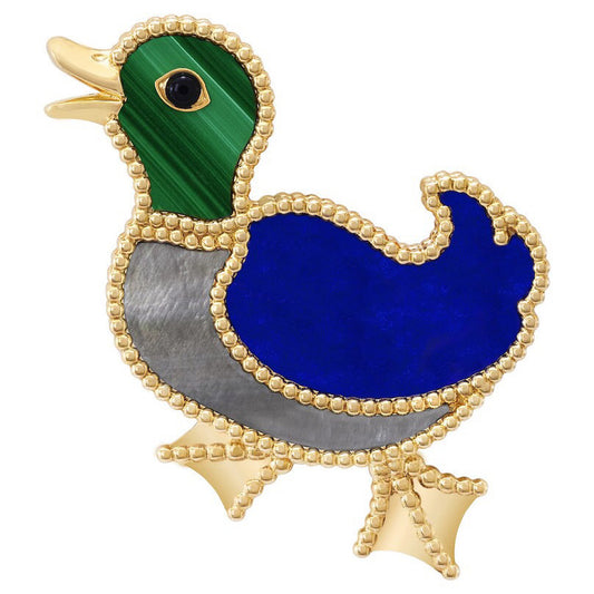 VCARP5LH00 Pearl Duck Brooch
