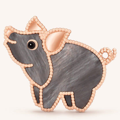 VCARP7UO00 Pearl Pig Brooch