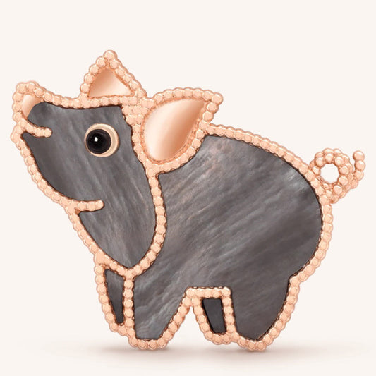 VCARP7UO00 Pearl Pig Brooch