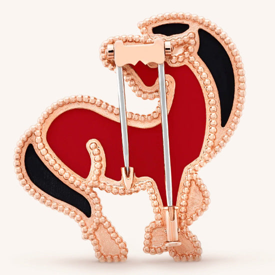 VCARP5LJ00 Pearl Horse Brooch