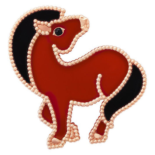 VCARP5LJ00 Pearl Horse Brooch