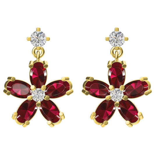 VCA58389044 flower-shaped pentagonal stud earrings