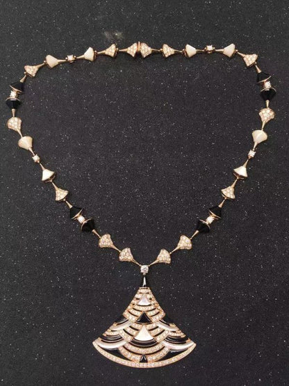 BGL-CL249591 single fan skirt fan large chain necklace