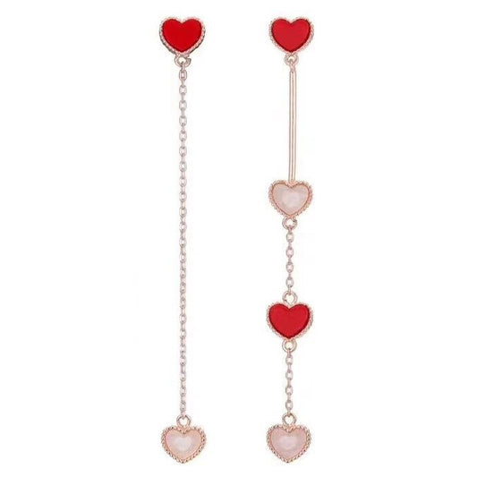VCA75054849 heart-shaped 8.9MM guest version long earrings