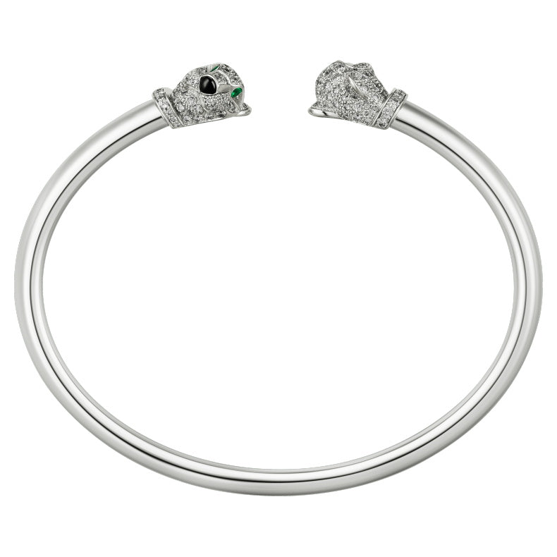 KDY-N6706217 Wishbone Leopard Double Headed Leopard Open Bracelet