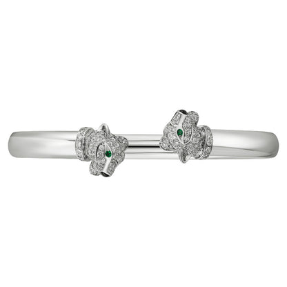 KDY-N6706217 Wishbone Leopard Double Headed Leopard Open Bracelet