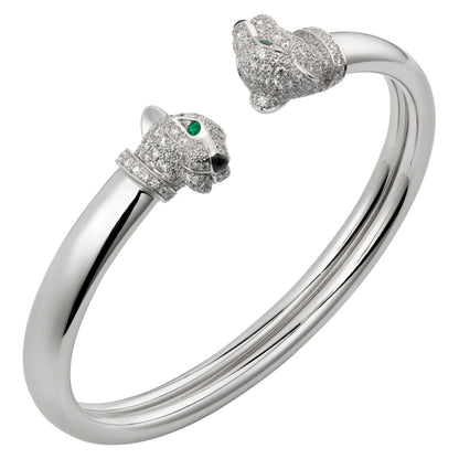 KDY-N6706217 Wishbone Leopard Double Headed Leopard Open Bracelet