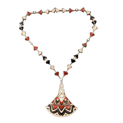 BGL-CL157812 single fan skirt fan large chain necklace