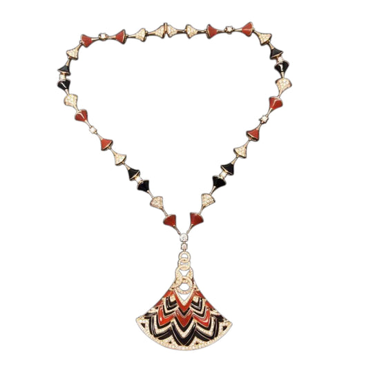 BGL-CL157812 single fan skirt fan large chain necklace