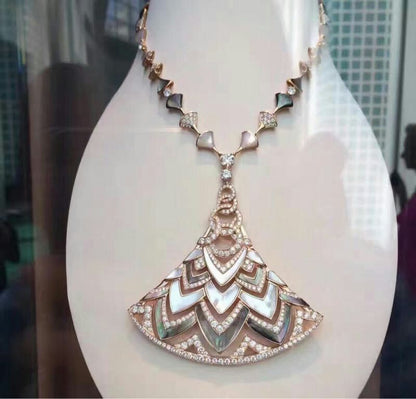 BGL-CL157812 single fan skirt fan large chain necklace