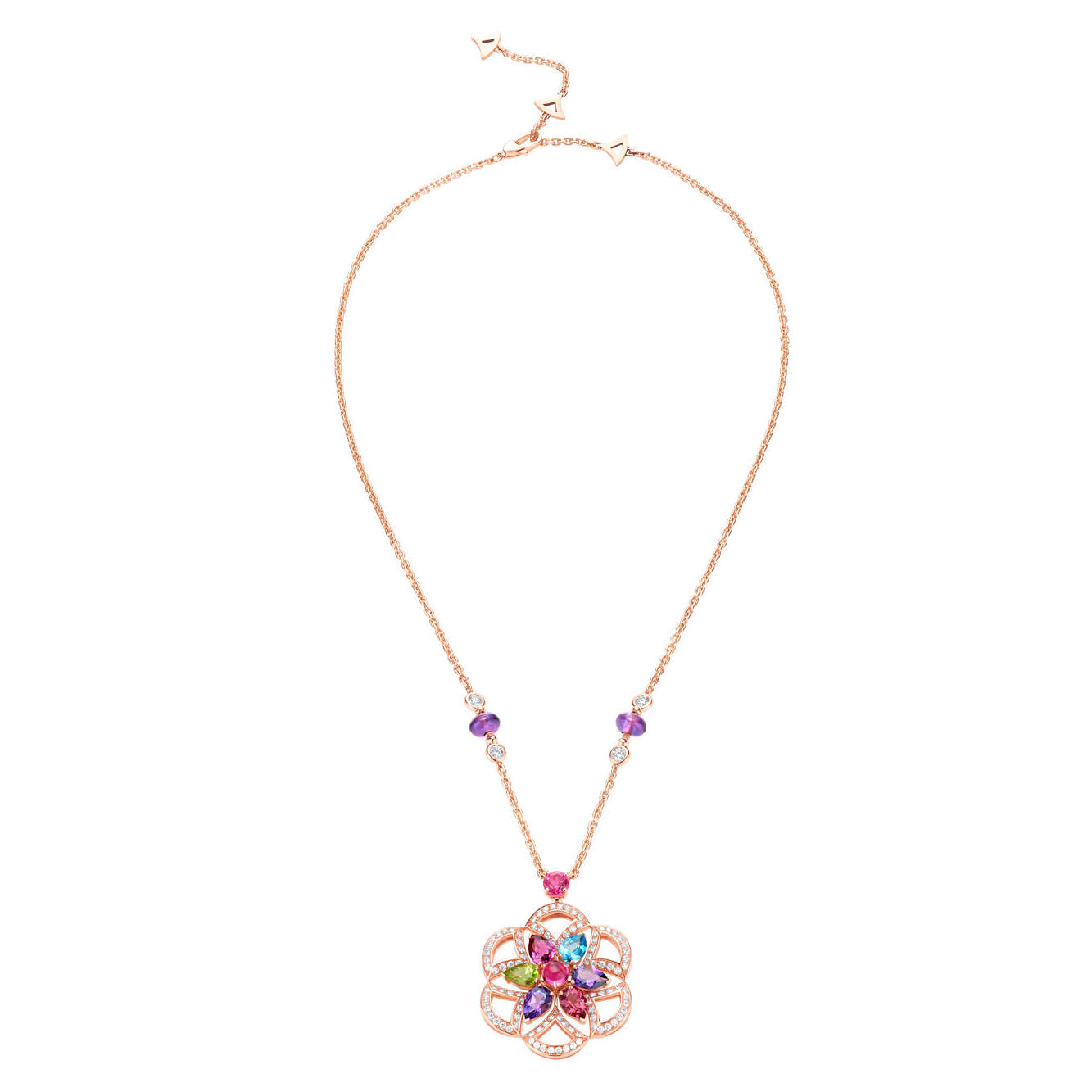 BGL-CL858373-355617 fan-shaped skirt fan colorful treasure hollow tether pendant necklace