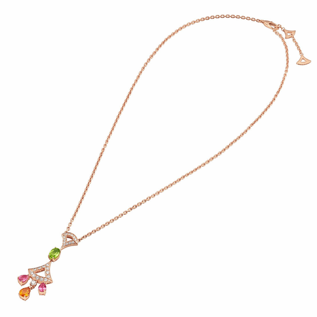 BGL-CL858392-355613 fan-shaped skirt fan hollow colorful treasure bolt chain pendant necklace