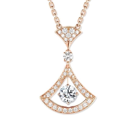 BGL-CL170479 hollow fan skirt fan tether pendant necklace