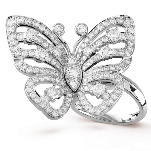VCARA13500 full diamond butterfly ring 57#
