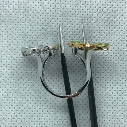 VCARO61900客版满钻双蝴蝶开口戒12#