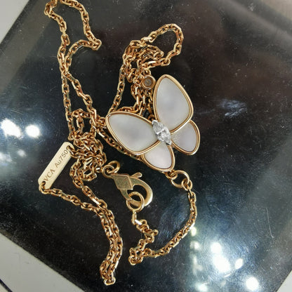 VCARO8FO00玛瑙蝴蝶栓链吊坠